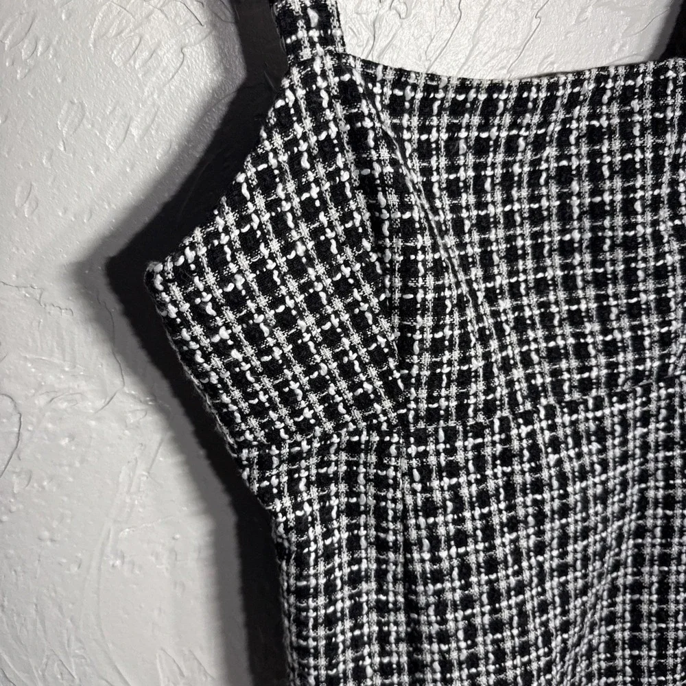 Miami Black & White Sheath Mini Dress WMN Small Y2K Preppy City Girl Tweed NWT - Picture 5 of 14